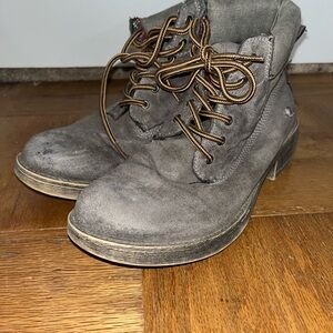 Gray Lace-Up Boots